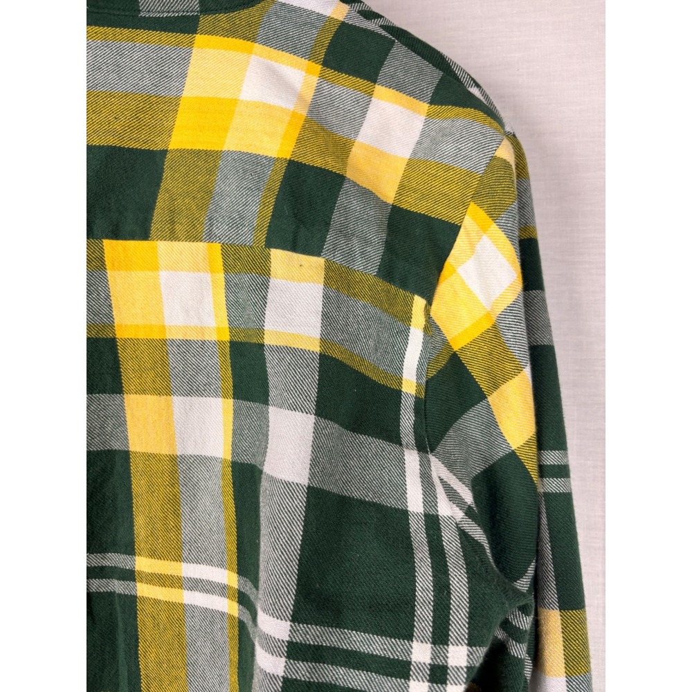 UG Apparel Baylor University Bears Plaid Flannel Shirt Green Yellow Womens Large - Picture 9 of 12